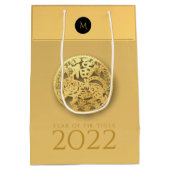Chinese tijger jaar 2022 Elegant monogram MGB Medium Cadeauzakje (Achterkant)