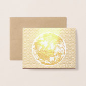 Chinese tijgerjaar 2022 versierde Luxe HGC03 Folie Kaarten (Voorkant met envelop)