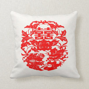 Chinese Tortelduifjes voor dubbel geluk Kussen