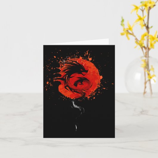 Chinese Traditional New Year - Year Of The Dragon Kaart (Gele Bloem)