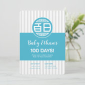 Chinese Traditionele Baby 100 Dagen 百日 Uitnodiging (Staand voorkant)
