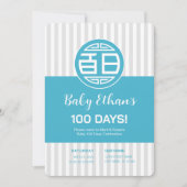 Chinese Traditionele Baby 100 Dagen 百日 Uitnodiging (Voorkant)