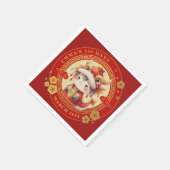 Chinese Traditionele Baby 100 Dagen 百日 Uitnodiging Servet (Hoek)