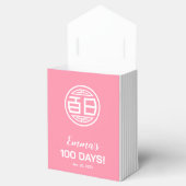 Chinese traditionele Baby 100 dagen 百 日 (roze) Bedankdoosjes (Geopend)