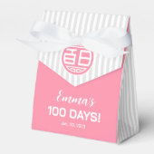 Chinese traditionele Baby 100 dagen 百 日 (roze) Bedankdoosjes (Voorkant Zijde)