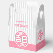 Chinese traditionele Baby 100 dagen 百 日 (roze) Bedankdoosjes (Geopend)