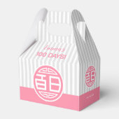 Chinese traditionele Baby 100 dagen 百 日 (roze) Bedankdoosjes (Voorkant Zijde)