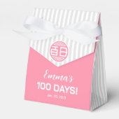 Chinese traditionele Baby 100 dagen 百 日 (roze) Bedankdoosjes (Voorkant Zijde)