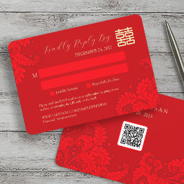 Chinese Traditionele Bruiloft RSVP met QR Code