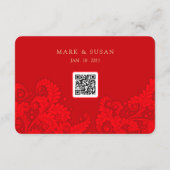Chinese Traditionele Bruiloft RSVP met QR Code (Achterkant)