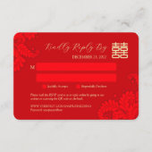 Chinese Traditionele Bruiloft RSVP met QR Code (Voorkant)