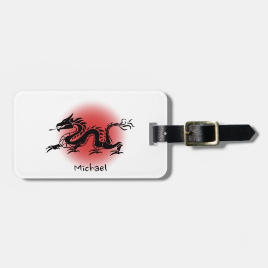 Chinese traditionele draak bagagelabel (Voorkant horizontaal)
