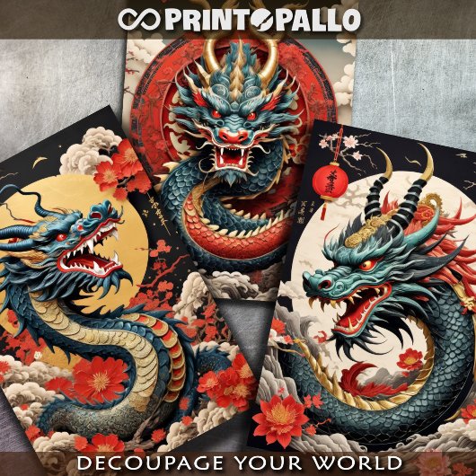 Chinese traditionele draak inpakpapier vel