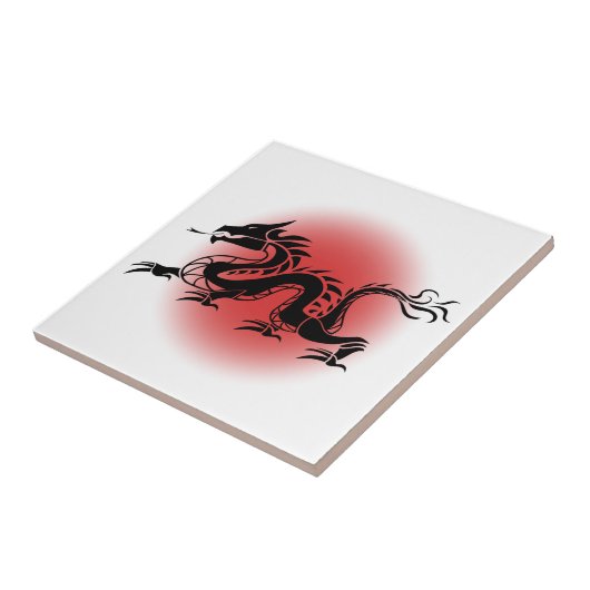 Chinese traditionele draak tegeltje (Zijkant)