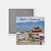 Chinese Traditionele Getuige daken, Dali,Yunnan,Ch Magneet (Voorkant / Achterkant)