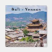 Chinese Traditionele Getuige daken, Dali,Yunnan,Ch Magneet (Voorkant)