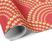 Chinese traditionele rode en goudversiering cadeaupapier (Rol Hoek)