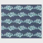 Chinese traditionele wolken illustratie blauw cadeaupapier (Vlak)
