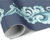 Chinese traditionele wolken illustratie blauw cadeaupapier (Rol Hoek)