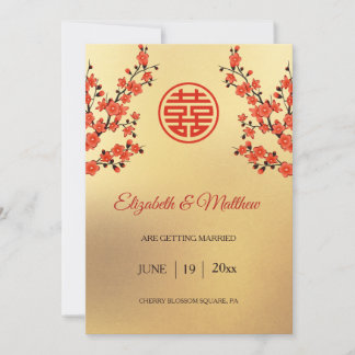 Chinese Trouw Dubbel Geluk Kersenbloesem Save The Date