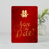 Chinese Trouw Save The Date Folie Uitnodiging (Staand Voorkant)