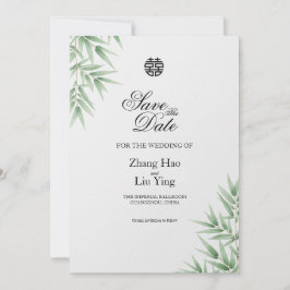 Chinese Trouwbamboe Dubbel Geluk Bewaar de Save The Date