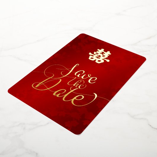 Chinese Trouwdag Save The Date Folie Uitnodiging (Gedraaid)