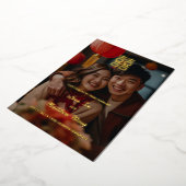 Chinese trouwfoto goud folie uitnodiging (Gedraaid)