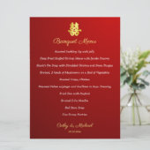 Chinese trouwkaart met verloop rode dubbele gelukz menu (Staand voorkant)