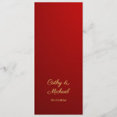 Chinese trouwkaart met verloop rode kleur en dubbe menu (Achterkant)