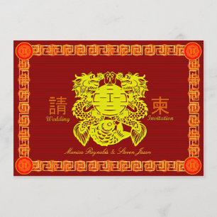 Chinese trouwkaart RSVP uitnodigingskaart met dubb Kaart