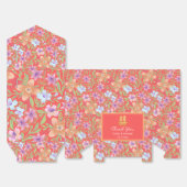 Chinese trouwrode Pastel bloempatroon Bedankdoosjes (Ongevouwen)