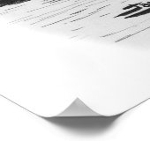 Chinese Uil Duif Inkt Tekening Poster (Hoek)