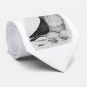 Chinese Uil Duif Inkt Tekening Stropdas (Opgerold)