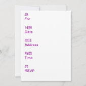 Chinese uitnodiging van 60th Birthday (Achterkant)