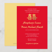 Chinese uitnodiging voor dubbel geluk rood goud vo (Voorkant / Achterkant)