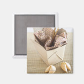 Chinese uitpakkingscontainer en gelukskoekjes magneet (Voorkant / Achterkant)