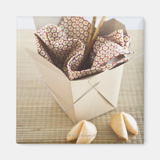 Chinese uitpakkingscontainer en gelukskoekjes magneet (Voorkant)