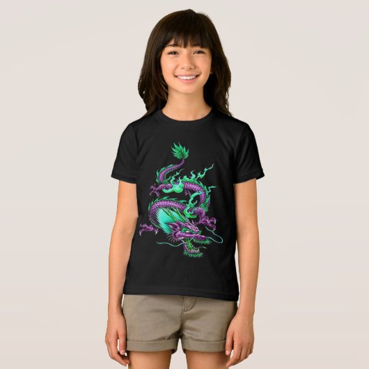 Chinese Underworld Dragon Mythical Waterway  Tri-Blend Shirt (Voorkant volledig)