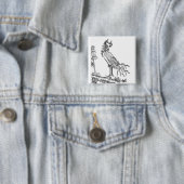 Chinese veelhoevige vogel Luan Vierkante Button 5,1 Cm (In situ)