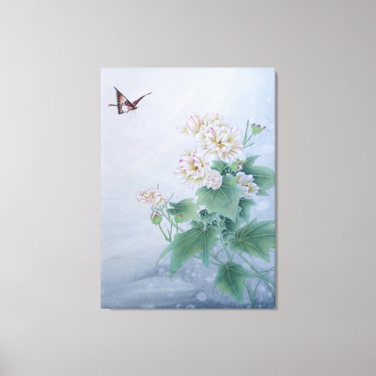 Chinese ventilator met vlinder canvas afdruk (Voorkant)