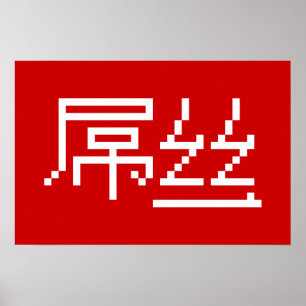Chinese Verliezer / Diaosi 屌丝 Hanzi MEME Poster
