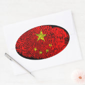 Chinese vingerafdruk ovale sticker (Envelop)