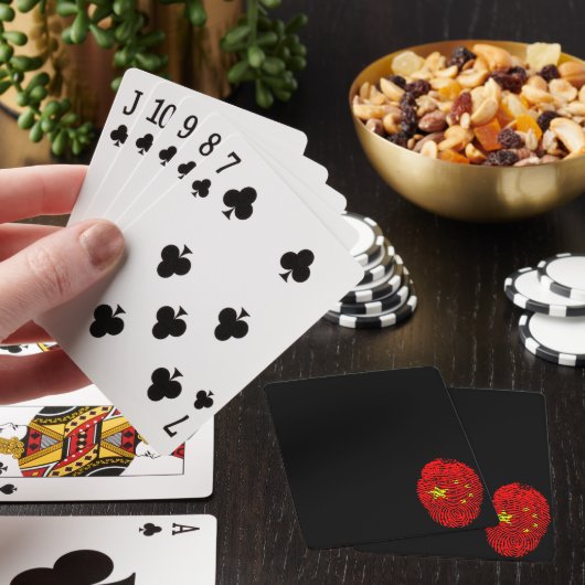 Chinese vingerafdruk pokerkaarten (Insitu)