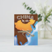 Chinese vintage-reisposter kunst briefkaart (Staand voorkant)