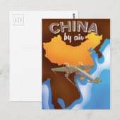 Chinese vintage-reisposter kunst briefkaart (Voorkant / Achterkant)