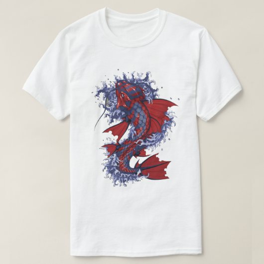 Chinese vis T-shirt – Traditioneel Koi kunstwerk (Design voorkant)