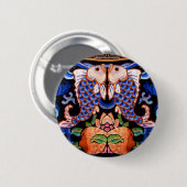 Chinese visborduurvis ronde button 5,7 cm (Voorkant /achterkant)