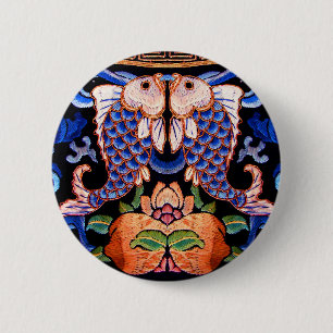 Chinese visborduurvis ronde button 5,7 cm
