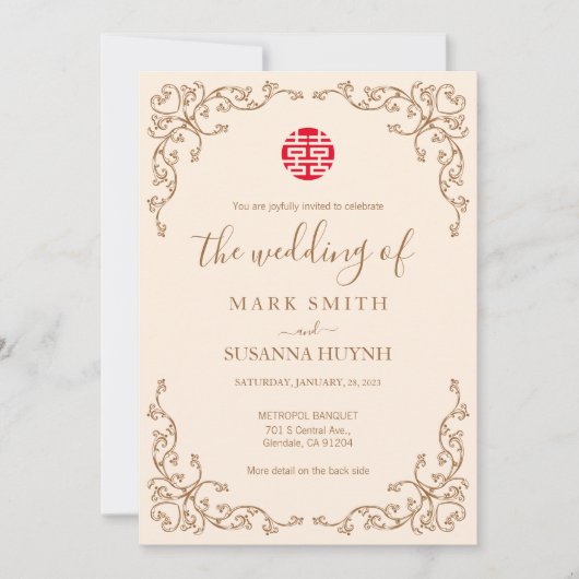 Chinese  Vlaamse Lijst - Uitnodiging tot bruiloft (Voorkant)